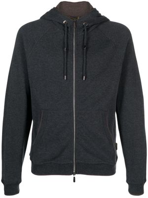 Moorer hoodie en coton mélangé à fermeture zippée - Gris