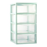 Ladeblokje/bureau organizer met 4x lades - transparant/lichtgroen - L26 x B37 x H49 cm - plastic