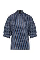 Julot zip bird shirt - black/cobalt - 07143