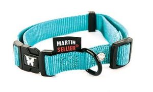 Martin halsband verstelbaar nylon turquoise (45-65X2,5 CM)