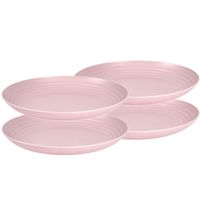 Set van 8x stuks rond kunststof borden oud roze 25 cm