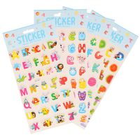 Stickervelletjes - 4x - 34 sticker letters A-Z - gekleurd - alfabet - Stickers