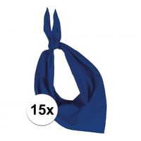 15 stuks kobalt blauw hals zakdoeken Bandana style   -