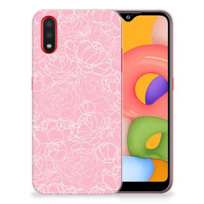 Samsung Galaxy A01 | TPU Case | White Flowers