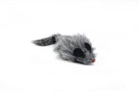 Beeztees langharig muisje+piep - kattenspeelgoed - pluche - 9x3,5x4 cm - thumbnail