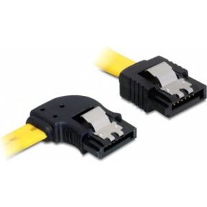 DeLOCK 82824 SATA kabel 0.3m haakse en rechte connector M/M geel