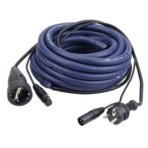 DAP Licht Power/Signaal kabel, Schuko male - Schuko female & XLR male - XLR female, 15 meter