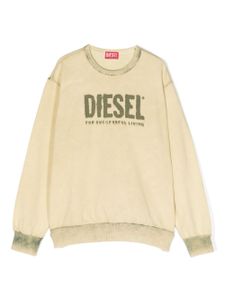 Diesel Kids Sweater met logoprint - Geel