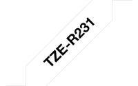 Brother TZe stoffen lint voor P-Touch 12 mm, zwart op wit - thumbnail