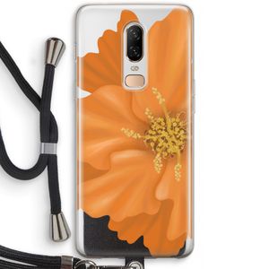Orange Ellila flower: OnePlus 6 Transparant Hoesje met koord