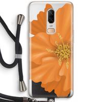 Orange Ellila flower: OnePlus 6 Transparant Hoesje met koord