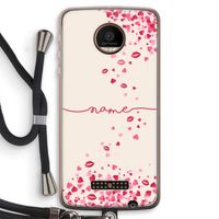 Hartjes en kusjes: Motorola Moto Z Force Transparant Hoesje met koord