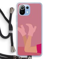 Pink boots: Xiaomi Mi 11 Lite Transparant Hoesje met koord