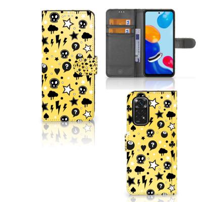 Telefoonhoesje met Naam Xiaomi Redmi Note 11/11S Punk Geel | Portemonnee hoesje Telefoonhoesje met Naam Xiaomi Redmi Note 11/11S Punk Geel | Portemonnee hoesje
