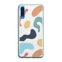 Memphis Shapes Blue: Samsung Galaxy A50 Transparant Hoesje