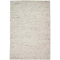 Tapeso Wollen vloerkleed handweef Ylva - beige|grijs - 70x130 cm