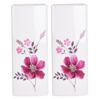 2x Witte radiator waterverdampers/luchtbevochtigers veldbloemen 21 cm - thumbnail