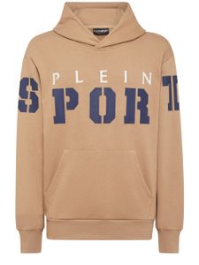 Plein Sport hoodie en coton à logo imprimé - Marron