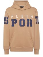 Plein Sport hoodie en coton à logo imprimé - Marron