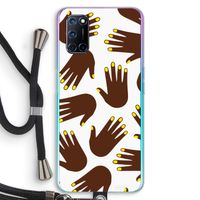 Hands dark: Oppo A72 Transparant Hoesje met koord