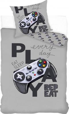 Gamer Dekbedovertrek Eat Sleep Game Repeat 140 x 200 cm - 70 x 90 cm Gamer Dekbedovertrek Eat Sleep Game Repeat 140 x 200 cm - 70 x 90 cm
