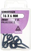 Schroefogen 16x6mm zwart 7st - Deltafix