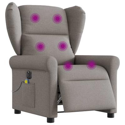 Massagestoel elektrisch verstelbaar stof taupe