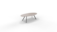 Vergadertafel 7711 ellipsvorm - 240 x 120 cm. - Zwart - Eiken Robson
