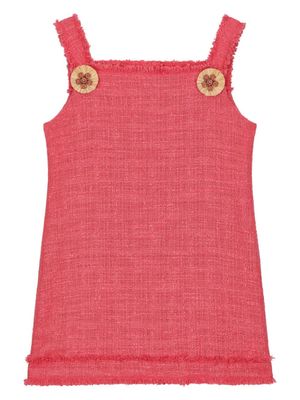 Dolce & Gabbana Kids robe trapèze en tweed - Rose