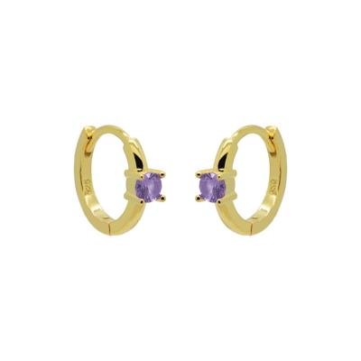 Karma Oorringen Hinged Hoops Single Solid Lavender 12 mm Goud
