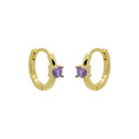 Karma Oorringen Hinged Hoops Single Solid Lavender 12 mm Goud
