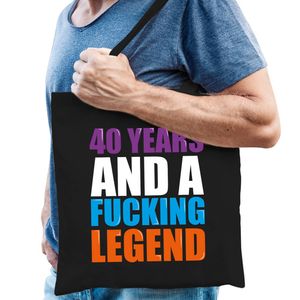 40 year legend kado tas zwart voor heren - Feest Boodschappentassen