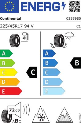 225/45 Vr17 Tl 94v Co All Season Cont Xl Crm 22545VR17TALLSEASCRM