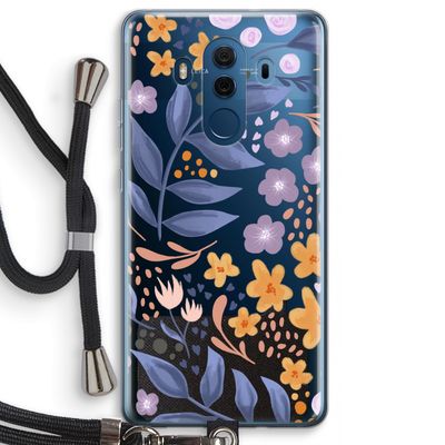 Flowers with blue leaves: Huawei Mate 10 Pro Transparant Hoesje met koord