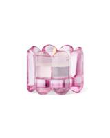 HEMA Theelichthouder Glas XS Ribbel Roze (geel)