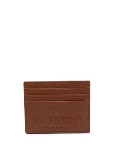 Valentino Garavani porte-cartes à logo embossé - Marron