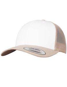 Flexfit FX6606CF Retro Trucker Colored Front - Khaki/White/Khaki - One Size