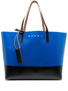 Marni sac cabas Tribeca en cuir - Bleu