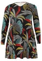 Yoek Tuniek wide bottom v-neck | Zwart | Maat 50/52