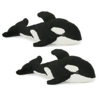 Pluche orka knuffel - 2x - 23 cm - speelgoed - Zeedieren knuffels