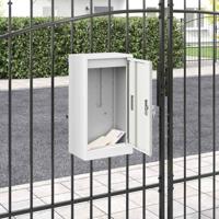 VidaXL Brievenbus met opslag met de deur wit 30 x 20 x 55 cm staal