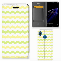 Huawei P20 Lite Hoesje met Magneet Waves Yellow - thumbnail