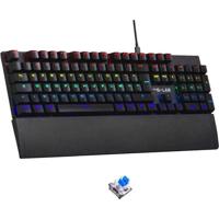 Mechanisch gamingtoetsenbord - THE G-LAB - KEYZ -CARBON -EX/FR - Achtergrondverlichting - Blauwe schakelaar - Polssteun - FR
