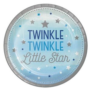 Bordjes Twinkle Little Star Blauw - 8 Stuks