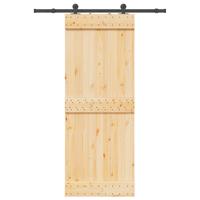 Schuifdeur met beslag 80x210 cm massief grenenhout