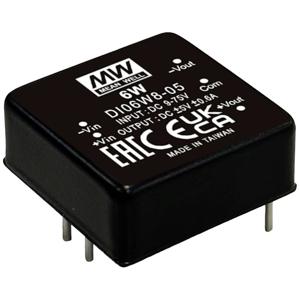 MW Mean Well DI06W8-15 DC/DC-converter, print 48 V/AC -15 V 0.2 A 6 W Aantal uitgangen: 2 x Inhoud 1 stuk(s)