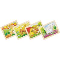 Dieren houten puzzels, 6x 24 stukjes