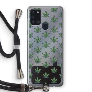 Weed: Samsung Galaxy A21s Transparant Hoesje met koord