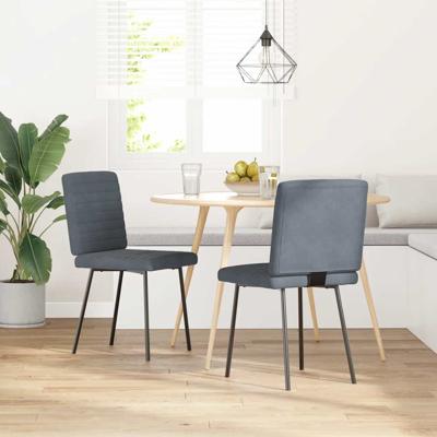 Eetkamerstoelen 2 st fluweel donkergrijs