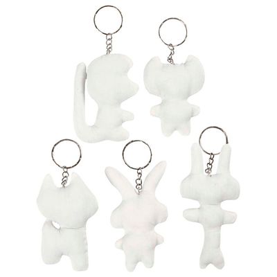 Creativ Company stoffen dieren sleutelhanger, 5st.
